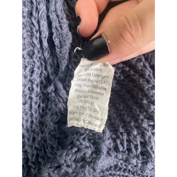 CABI Open Knit Sweater Cardigan Womens SZ M Croc‎ Linen Cotton Ramie Coquette - Picture 5 of 8